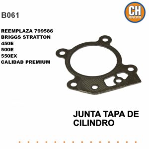 JUNTA TAPA DE CILINDRO para motores B&S código 799586 motor: 08P502; 09P602; 09P702 serie 450 E