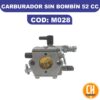 CARBURADOR MOTOSIERRA 52CC SIN BOMBIN