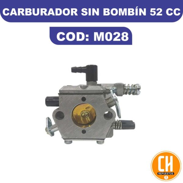 CARBURADOR MOTOSIERRA 52CC SIN BOMBIN