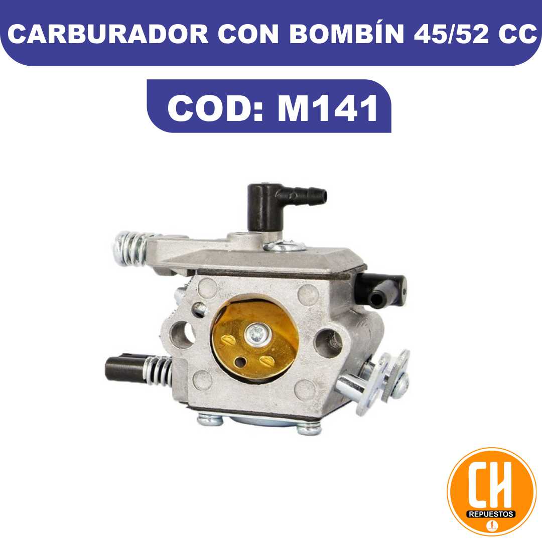 CARBURADOR MOTOSIERRA 52CC CON BOMBIN - CH Repuestos