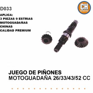 JUEGO DE PIÑONES 3 PIEZAS DESMALEZADORA 9 ESTRIAS