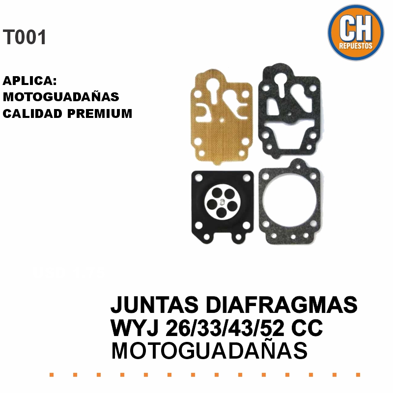 Juego de juntas carburador 43/52cc WYJ