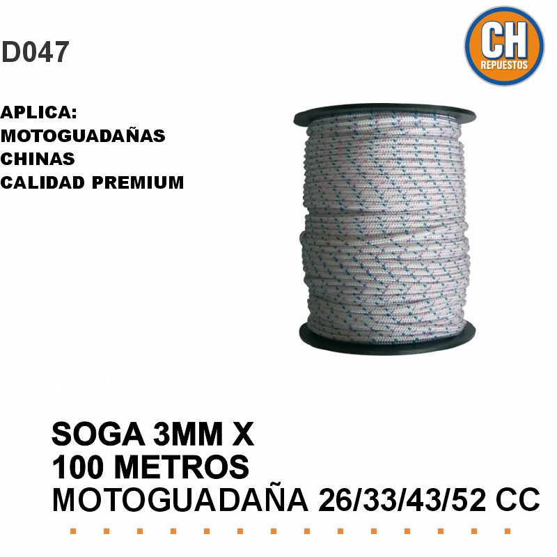 SOGA 3MM X 100 METROS DESMALEZADORA