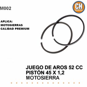 AROS DE PISTON 52 CC 45X1.2 MOTOSIERRA