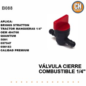 VÁLVULA CIERRE COMBUSTIBLE 1/4" RECTA